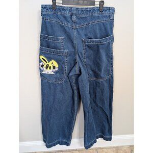 A.LAB Mega Rave Dark Blue Jeans Men 36 Skater Baggy Mega Wide Leg Hip Hop Y2K